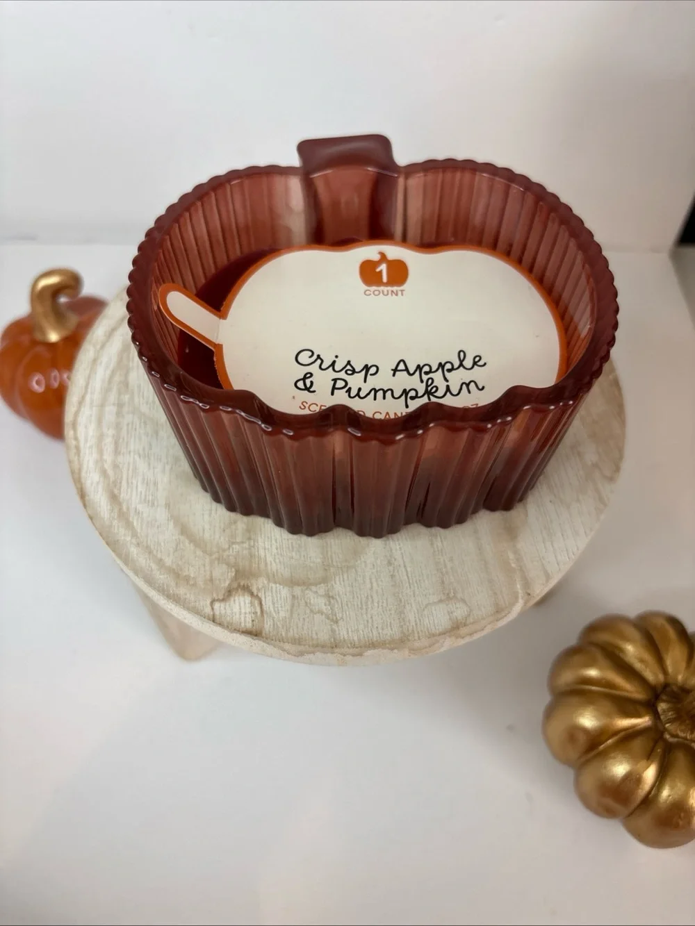 Target Pumpkin Wax Melts - Orange, Brown, White, Gold Accents